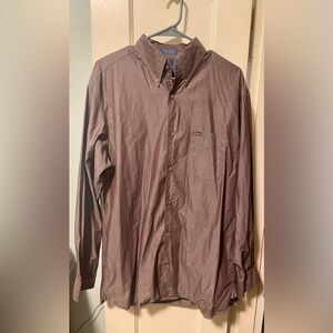 Faconnable Taupe with pink stripe Relaxed Fit Casual Shirt
